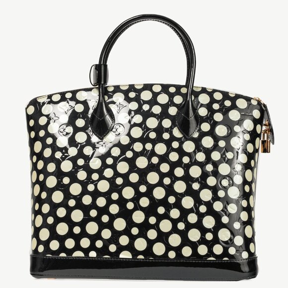Louis Vuitton x Yayoi Kusama Lockit MM Infini Noir Monogram Vernis Dots Tote - Picture 4 of 14